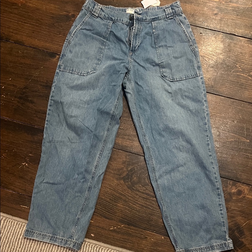 We The Free Blue Boyfriend Jeans